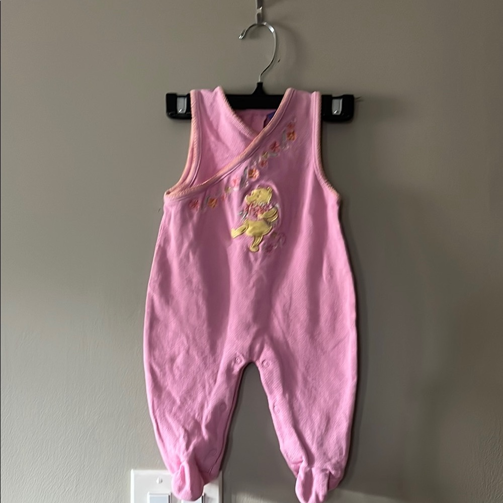 Pink Baby Romper with Winnie the Pooh Embroidered Design - Picture 1 of 5